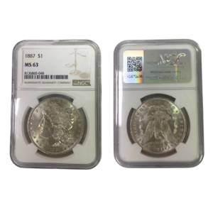 1 Morgan Silver Dollar United States Of America 1887 NGC Certified MS63