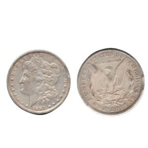 1897 Morgan Dollar Fine Coin with 1899 Indian Head Cent G Good