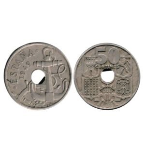 1949 Spain 50 Centimos - Arrows Down