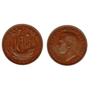 1952UK Half Penny Elizabeth II Halfpenny