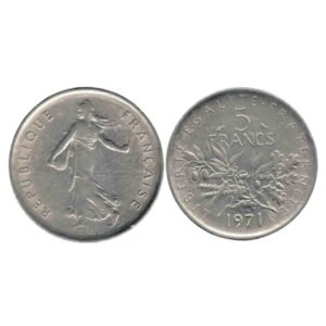 1971 Republic of France 5 Frances