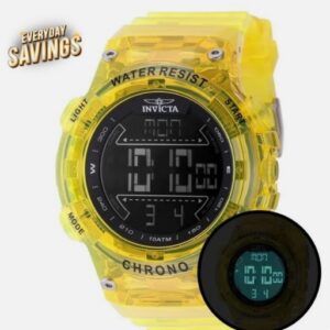 Invicta-Racing-Burnout-Digital-Watch-52mm-Transparent-Yellow-Brand-New