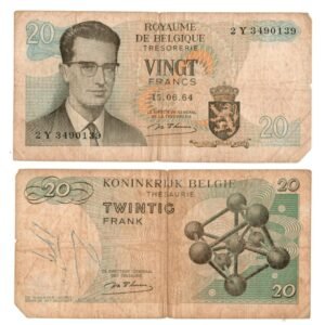 20 Belgian Francs Treasury banknote 1964 (King Baudouin I)
