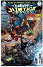 Justice League (2016) #8, a comic book published by DC Comics as part of the Rebirth era.