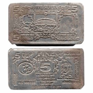 999 Pure Silver 20 Grams 5 Rs Note Silver Coin/Bar