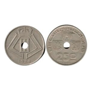 Belgium 25 Centimes - Léopold III 1938