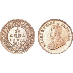 Bronze One Twelfth Anna Coin of King George V India 1924.