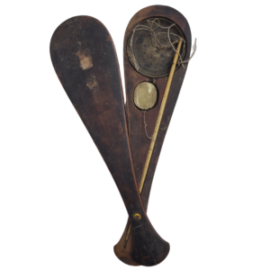 China - Ancient Chinese Opium Scale - Wooden Case, Brass Scale & Weight, Bone Balance Wheel