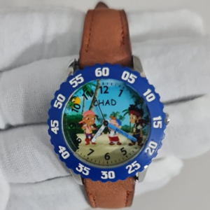 Disney P234-2657-4 15150 Stainless Steel Back Japan Movement Leather Stripes Wristwatch