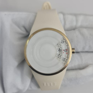 Elle EL20170P03N Stainless Steel Back Silicone Stripes Wristwatch