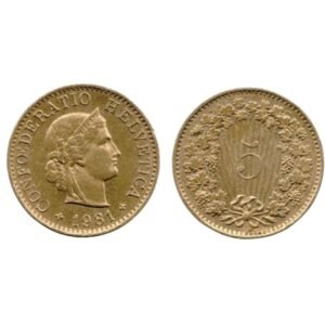 Five Centimes (Rappen) 1981, Coin from Switzerland