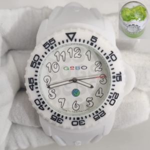 Gebo Colors Of The Earth Green Earth & Blue Ocean White Stainless Steel Back Wristwatch
