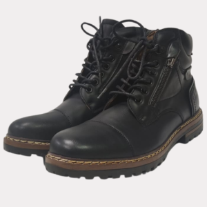 Madden SANTOR Black Faux Leather Lace Up/Zip Cap Toe Ankle Boots Men’s Size 9