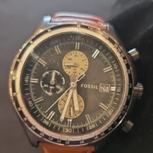 Mens-Fossil-Watch-Leather-Band Chronograph