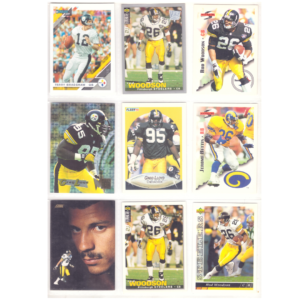 NFL Football Card Collection #20  (9 Cards) Terry Bradshaw, Rod Woodson, Greg Lloyd & Jerome Bettis