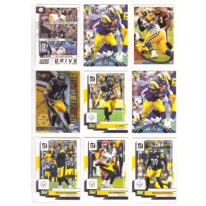 NFL Football Card Collection #27 (9 Cards) Jerome Bettis, Troy Polamalu, T.J. Watt, Ben Roethlisberger & Pat Freiermuth etc.