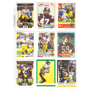 NFL Football Card Collection #32 (9 Cards) T.J. Watt, Mel Blount, Kordell Stewart, Jack Ham, Minkah Fitzpatrick & Rod Woodson
