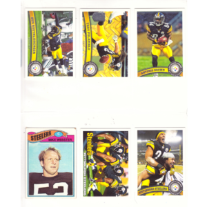 NFL Football Card Collection #34 (6 Cards) Troy Polamalu, Ben Roethlisberger, Antonio Brown & Mike Webster