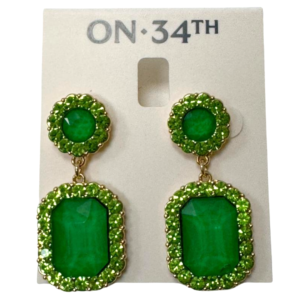 ON 34TH Gold-Tone Stone Double Drop Earrings