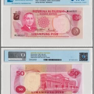 Attachment Details  Philippines-50-Piso-1970-ND-P-151-UNC-TAP-Authenticated.