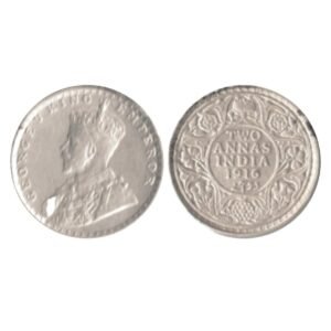 Two Annas Coin of King George V of Calcutta Mint of 1916 Silver