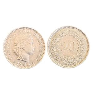 Switzerland 20 rappen Coin, 1964