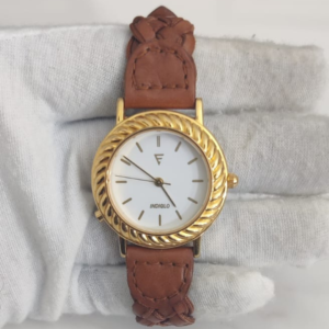 Timex A8 Stainless Steel Back Leather Stripes Ladies Wristwatch