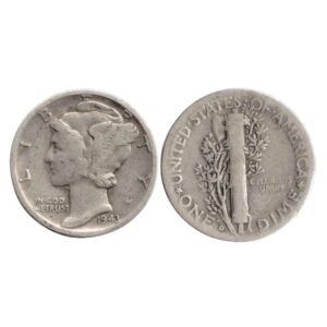 USA One Dime D Circulated 1943 Silver