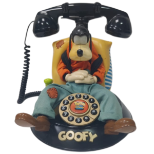 Vintage Telemania Disney Sleeping Goofy Animated Talking Corded Telephone