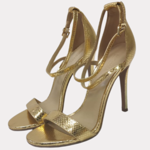 WOMEN'S MICHAEL KORS GOLDEN LEATHER STRAPPY HEEL SANDALS - SIZE 7M