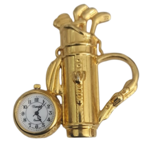 Xamadu Golf Theme Stainless Steel Back Table Watch Gold Plated