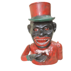 cast iron black man coin bank 1900-1970s