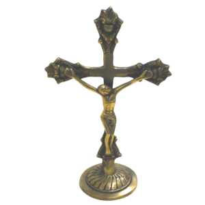 WIGANO 11" inch Antique Brass Jesus Christ Cross Crucifix Catholic Crucifix for Home, Church and Chapel Decoration