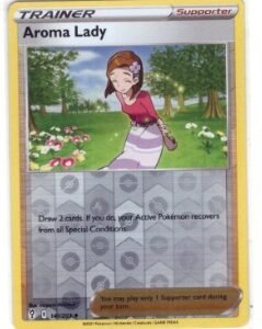 Aroma Lady supporter trainer card from the Pokémon TCG: Sword & Shield—Evolving Skies expansion.