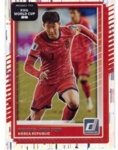 Panini Donruss Road to FIFA World Cup card featuring South Korean footballer Son Heung-min.