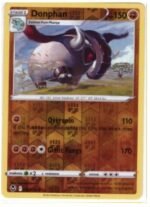 Donphan card from the Sword & Shield—Silver Tempest expansion.It is specifically the Reverse Holo version