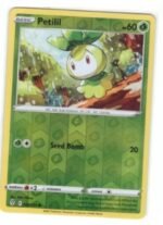 Petilil 9/203 Pokémon card from the Evolving Skies expansion.It is a Reverse Holo version