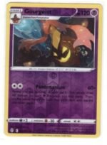 Gourgeist 077/203 Pokémon card from the Evolving Skies set.It is a psychic-type Pokémon with 120 HP.Reverse Holo version