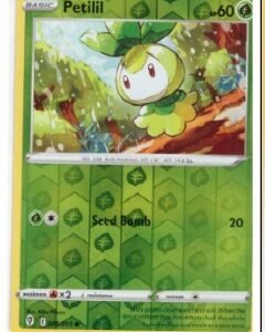 Petilil Pokémon card from the Sword & Shield - Evolving Skies set.It is card number 9/203  Reverse Holo version
