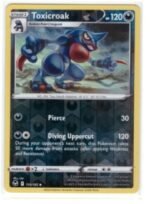 Toxicroak Pokémon card from the Sword & Shield - .It is numbered 110/195.Reverse holo variation