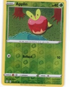 Applin card from the Pokémon TCG: Sword & Shield—Evolving Skies expansion.Reverse Holofoil version.