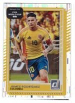 Panini Donruss Road to FIFA World Cup trading card featuring James Rodríguez of the Colombia national football team.