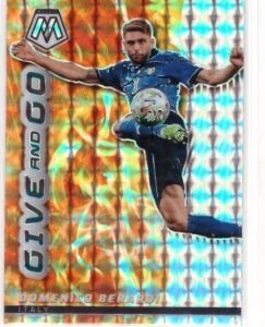 2021-22 Panini Mosaic Road to World Cup Soccer card featuring Domenico Berardi from the Give and Go insert set.