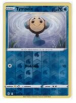 Tympole #042/203 card from the Evolving Skies expansion set.It is a Reverse Holo variant,