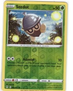 Seedot 005/203 reverse holo  card from the 2021 Pokémon TCG set Evolving Skies.