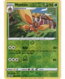 Mothim Pokémon Trading Card from the Brilliant Stars set (011/172) [5.2, 5.4].It is a Reverse Holofoil version