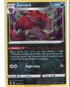 Zoroark card from the Evolving Skies expansion set, numbered 103/203.It is a Holo Rare type card