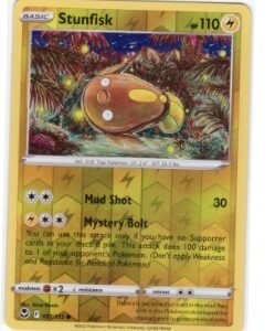 Stunfisk (055/195) card from the Silver Tempest expansion.It is a Reverse Holo