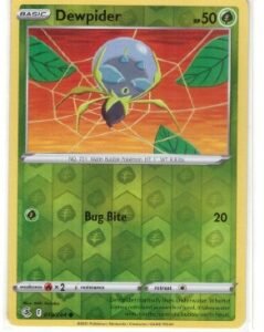 Dewpider card from the Pokémon TCG: Sword & Shield—Fusion Strike expansion.Reverse Holo