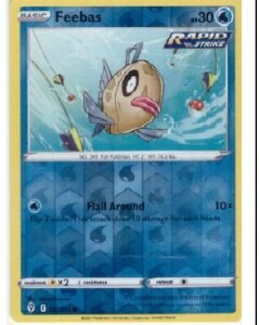 Feebas card from the Evolving Skies set.It is numbered 037/203 and is a Common rarity card.